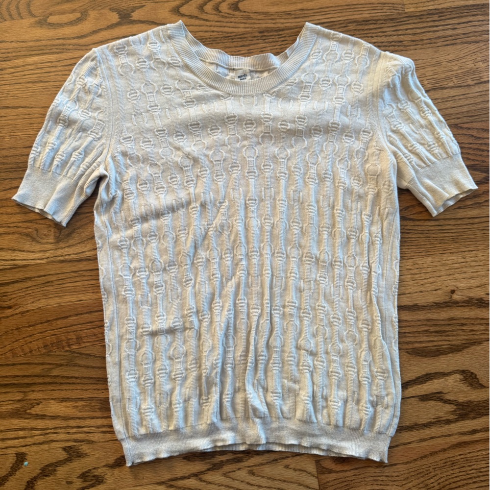 Hermes Cream Textured Blouse